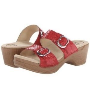 Dansko Sophie Sandals Snake Red